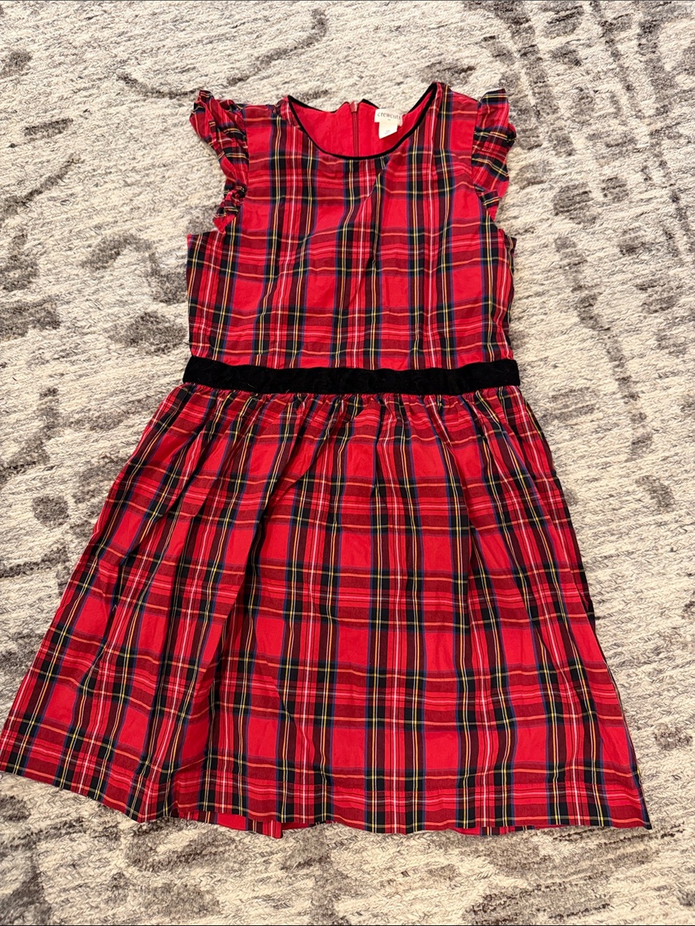 Crewcuts Red Plaid Dress with Black Waistband